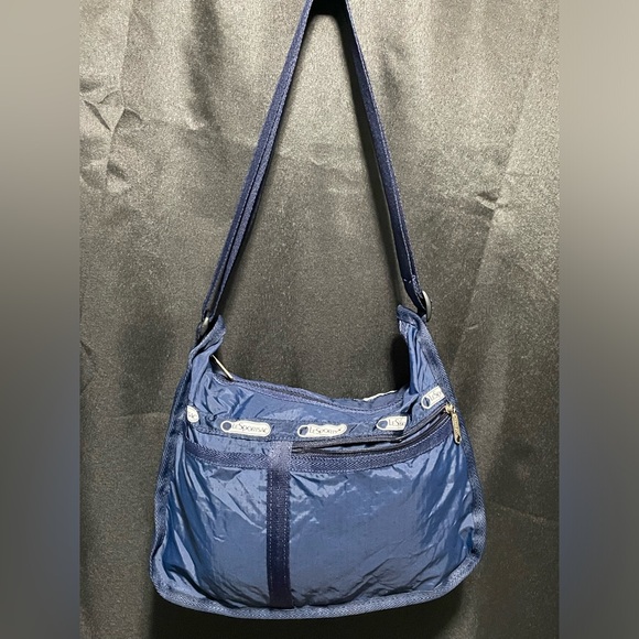 Vintage 90s LeSportsac Navy Crossbody Purse Lightweight - Picture 6 of 12